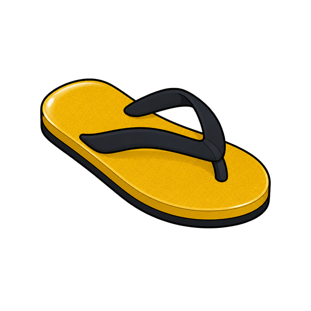 Ceramic sandal in amber