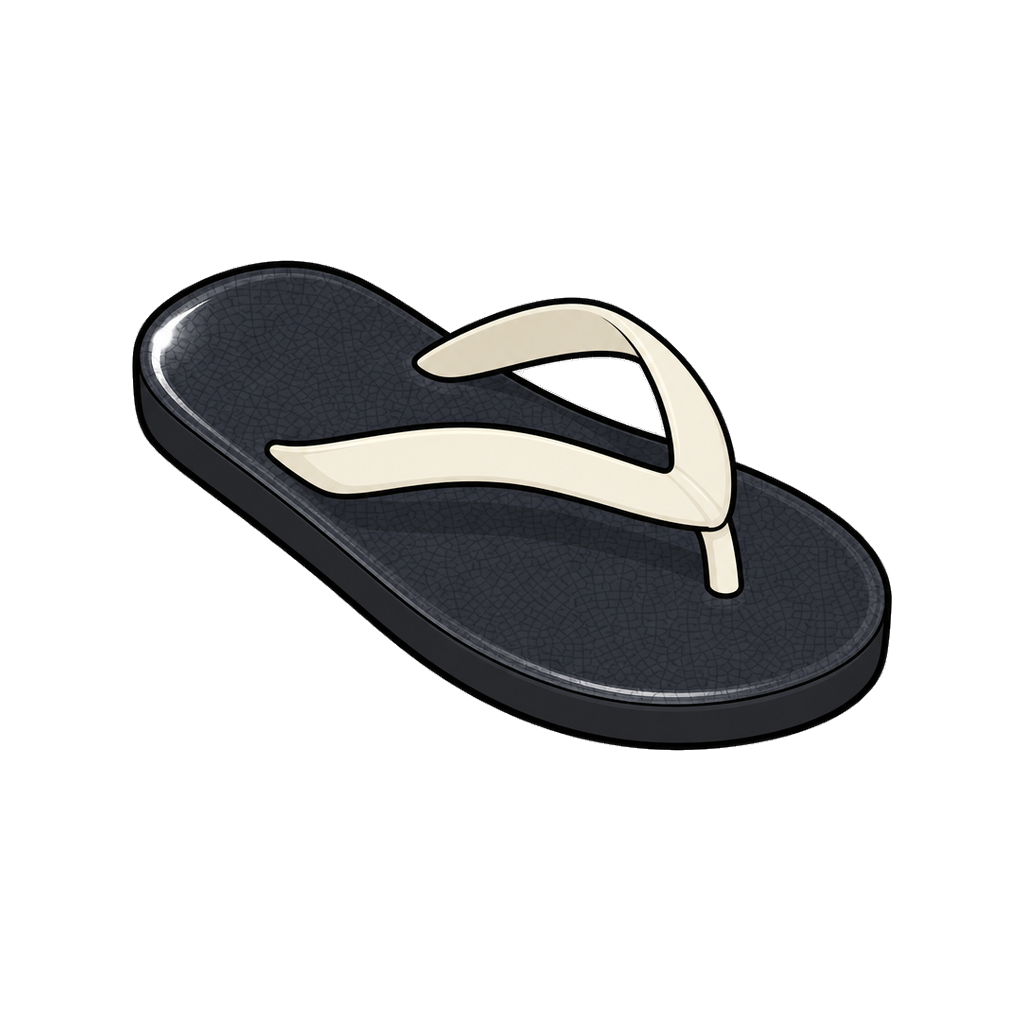 Ceramic sandal in charcoal