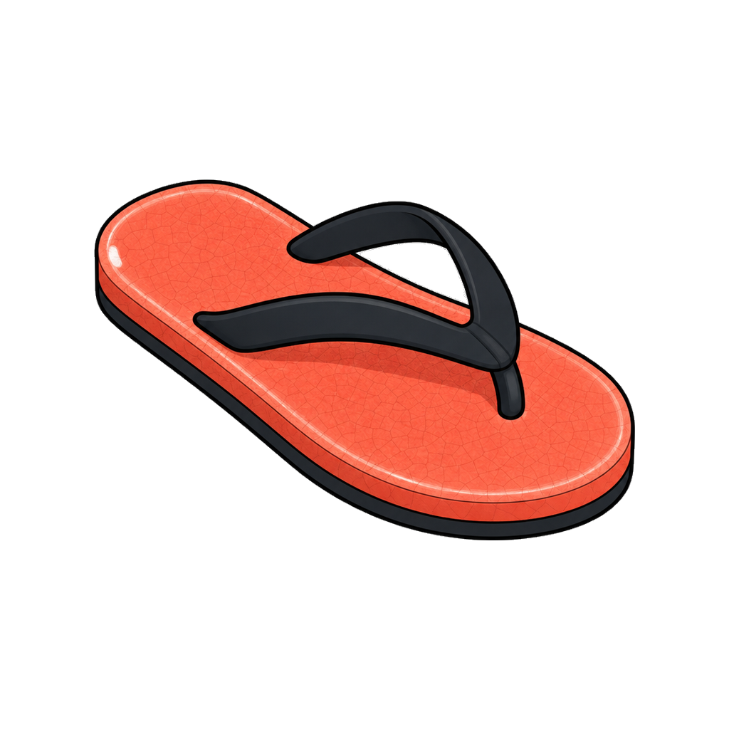 Ceramic sandal in coral