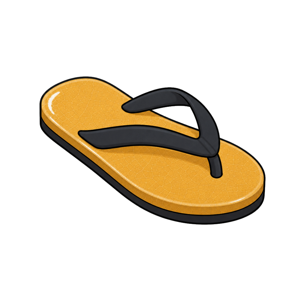 Ceramic sandal in honey