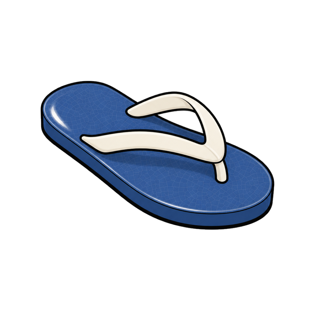 Ceramic sandal in indigo