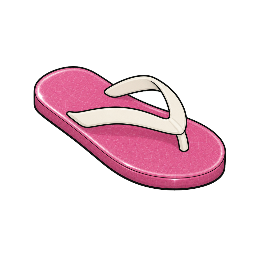 Ceramic sandal in magenta