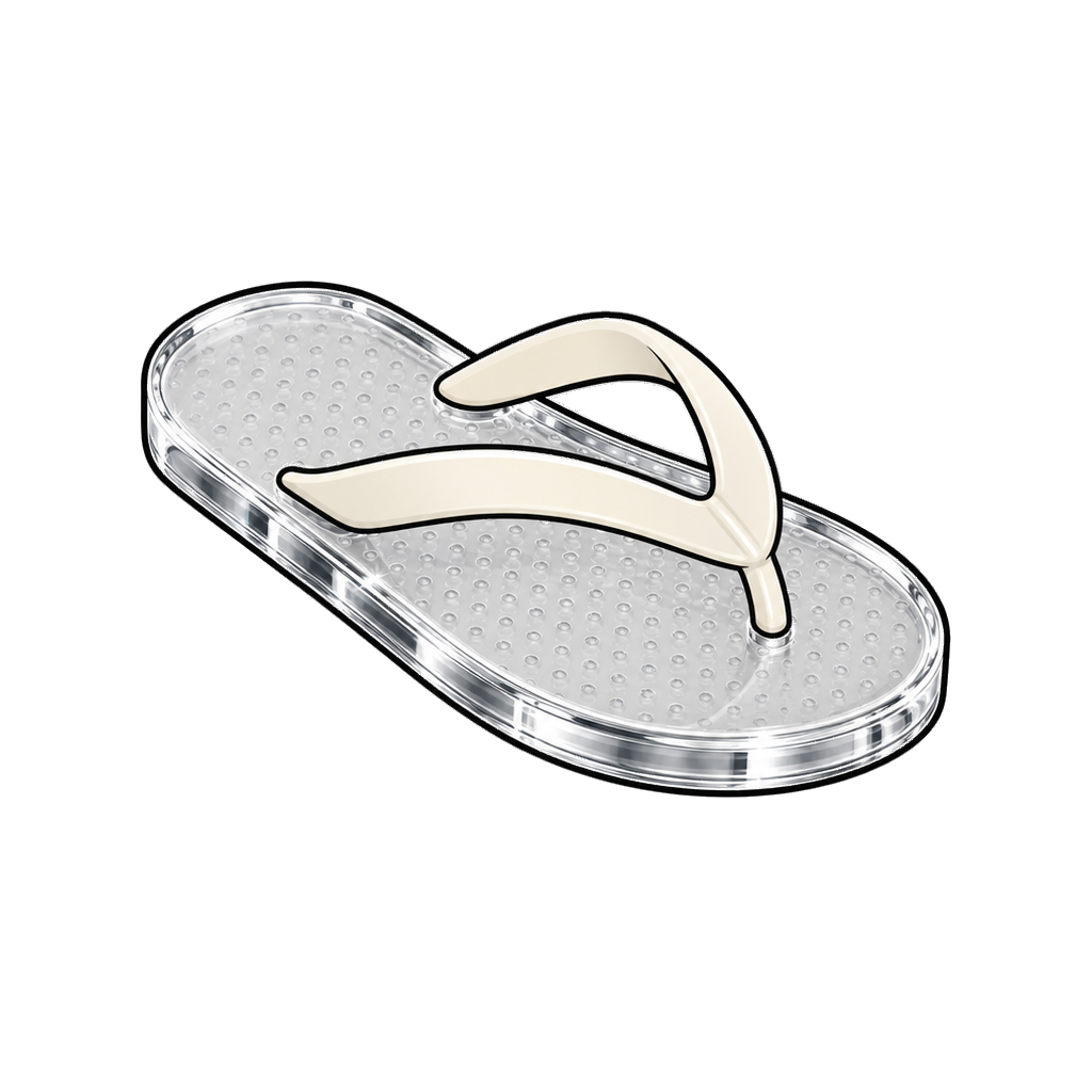 Glass sandal in charcoal
