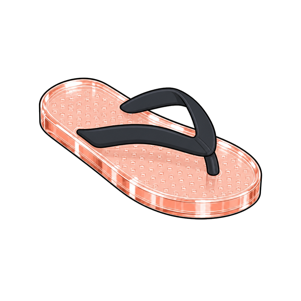 Glass sandal in coral