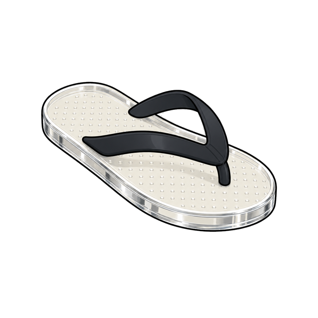 Glass sandal in cream