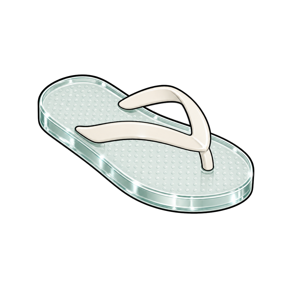 Glass sandal in emerald