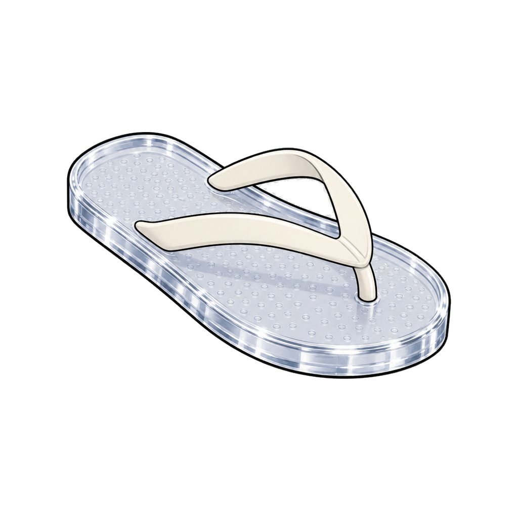 Glass sandal in indigo