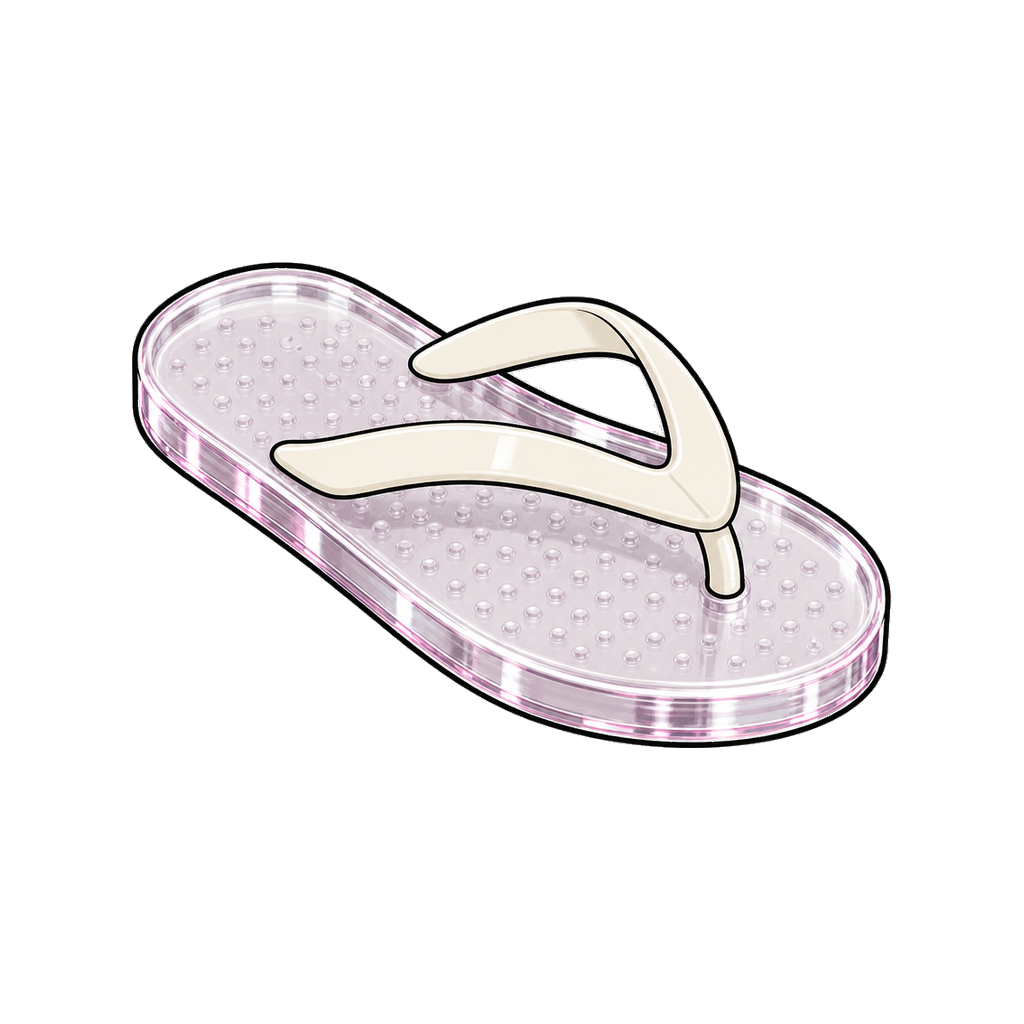 Glass sandal in magenta