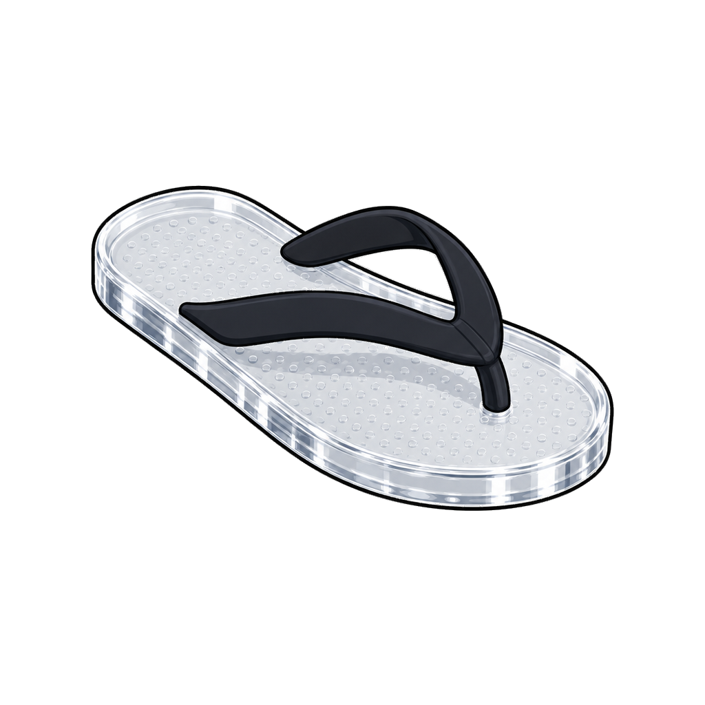 Glass sandal in silver