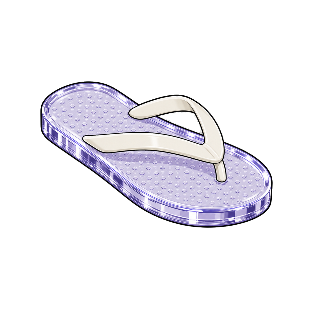 Glass sandal in violet