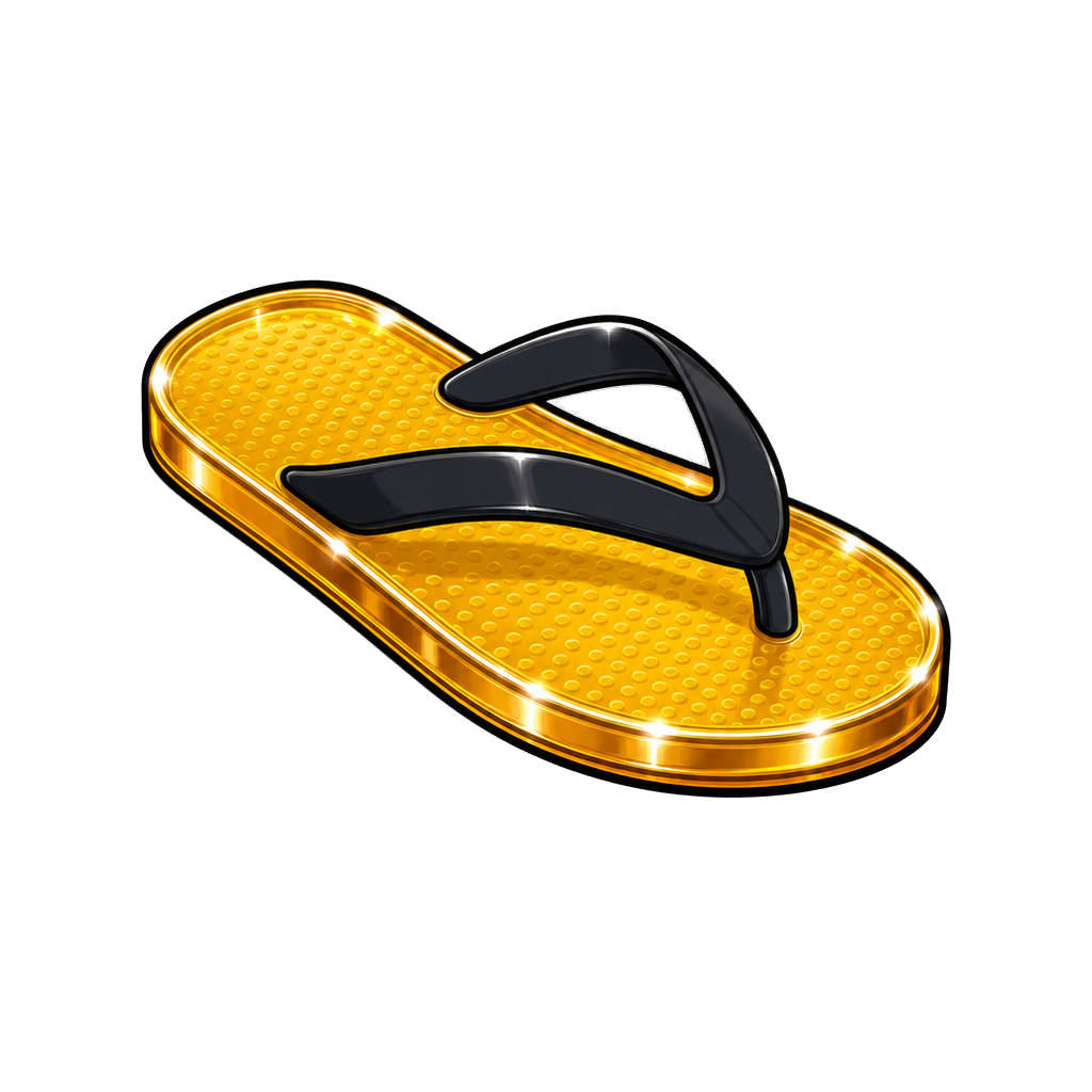 Gold sandal in amber