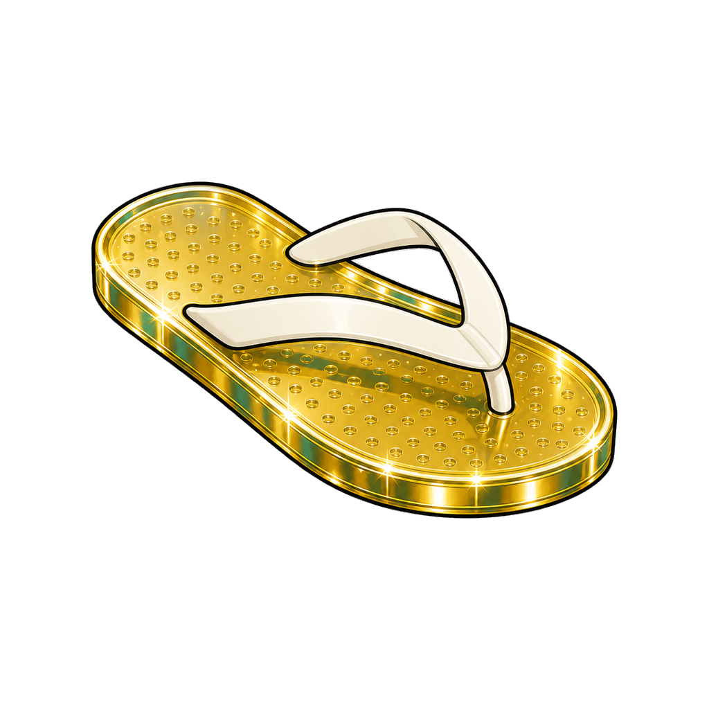 Gold sandal in emerald