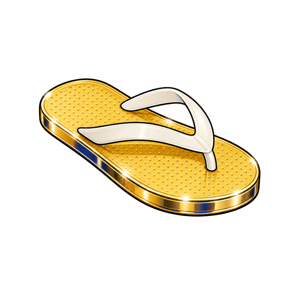Gold sandal in indigo