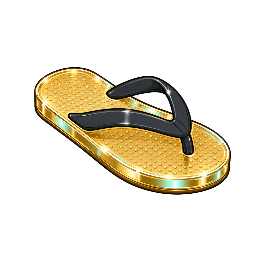 Gold sandal in mint