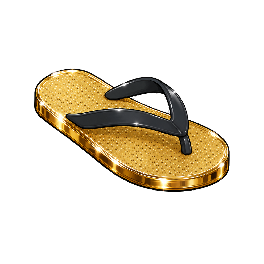 Gold sandal in silver