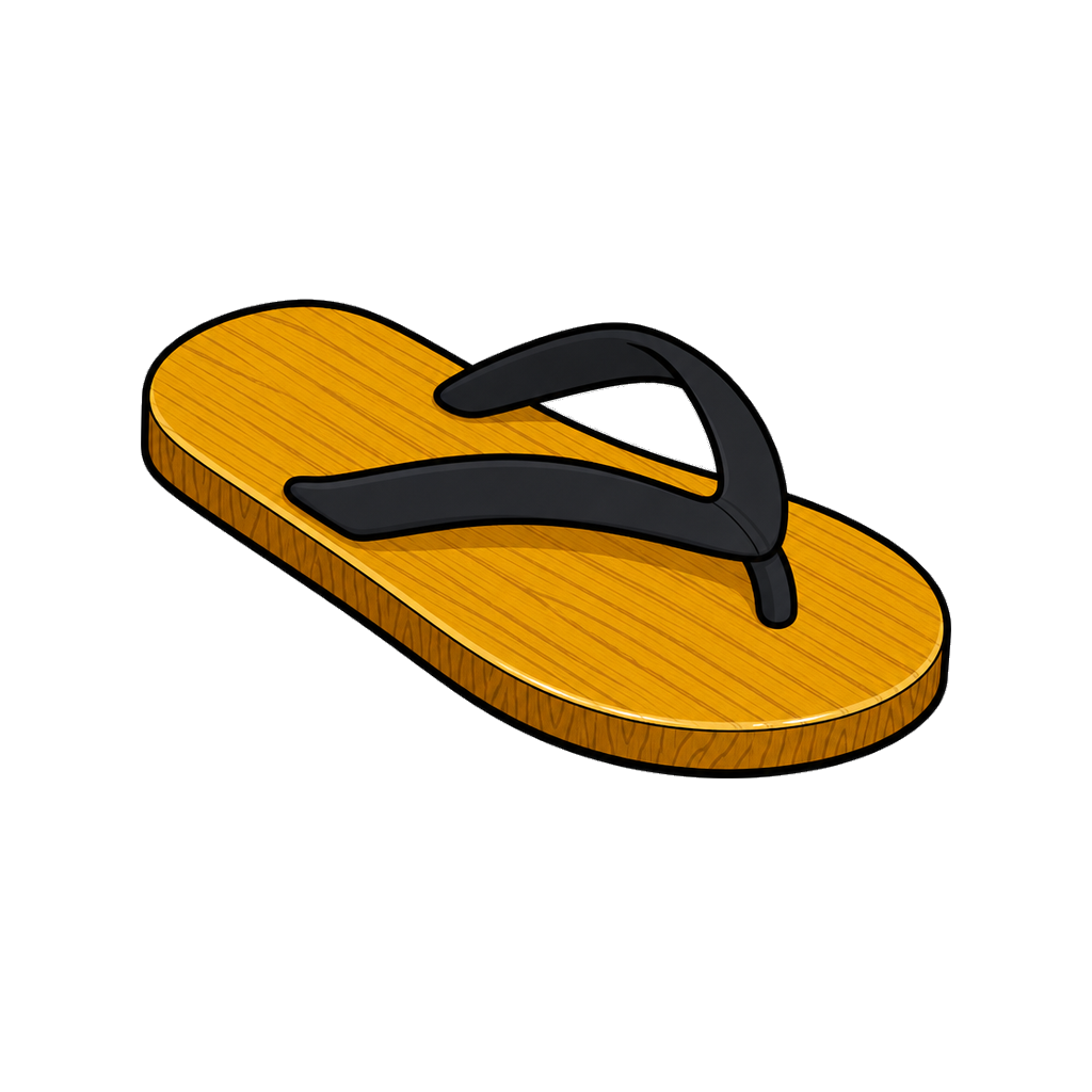 Wood sandal in amber