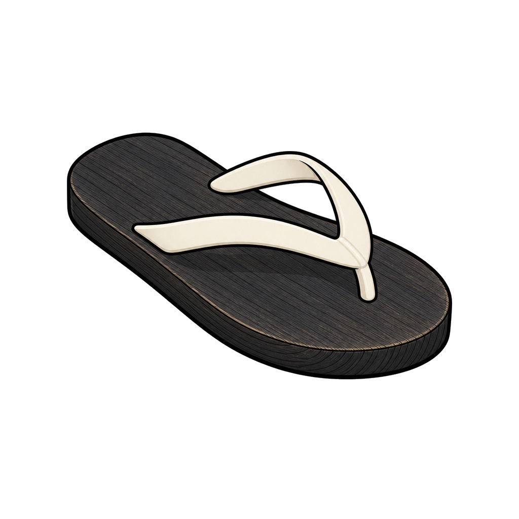 Wood sandal in charcoal