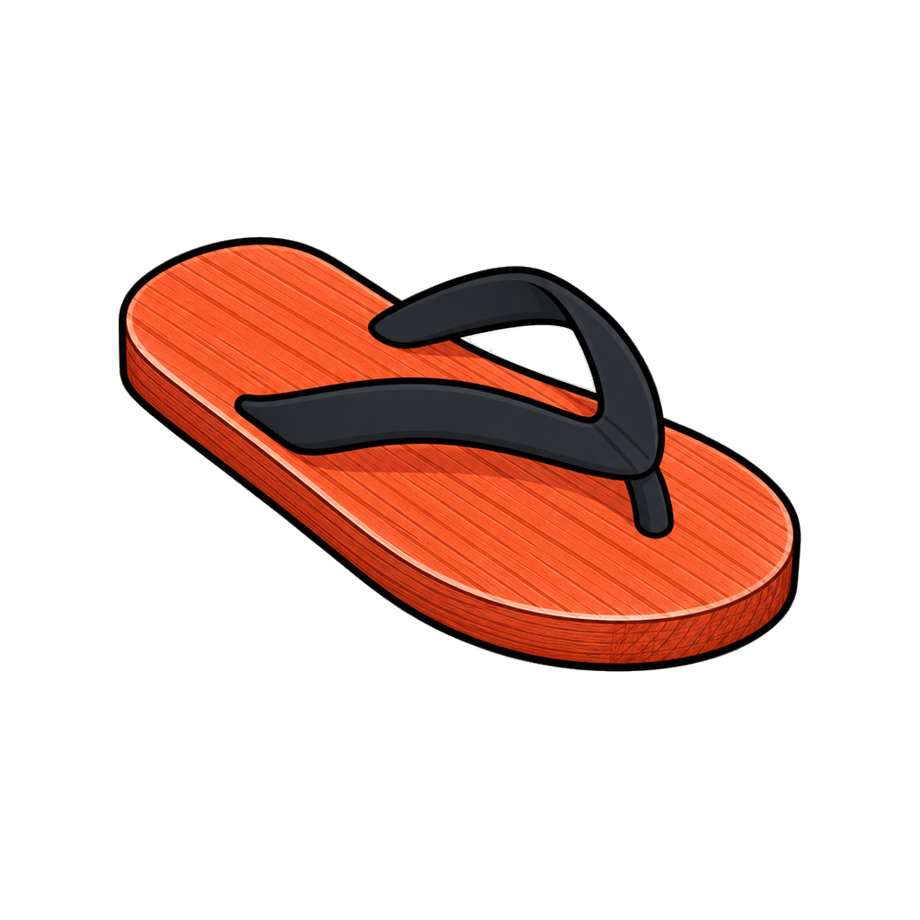 Wood sandal in coral