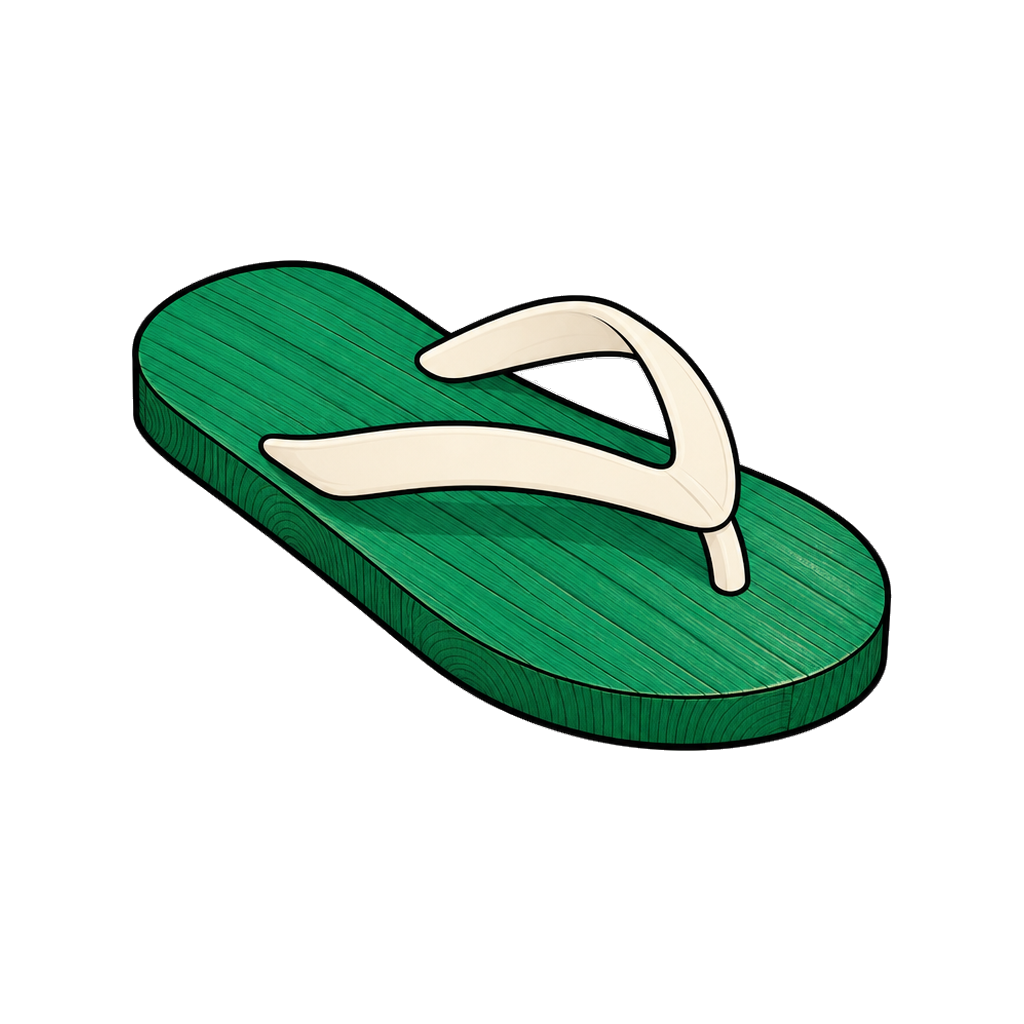 Wood sandal in emerald