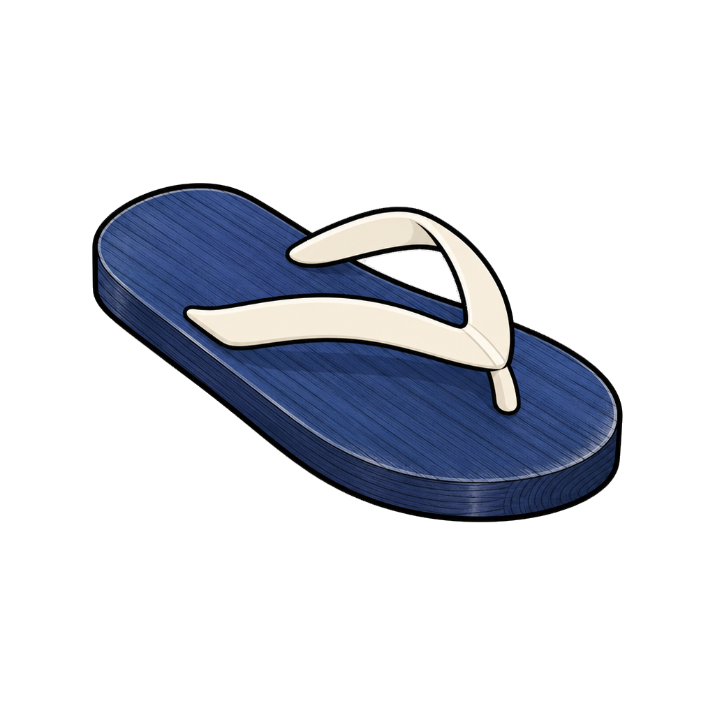 Wood sandal in indigo