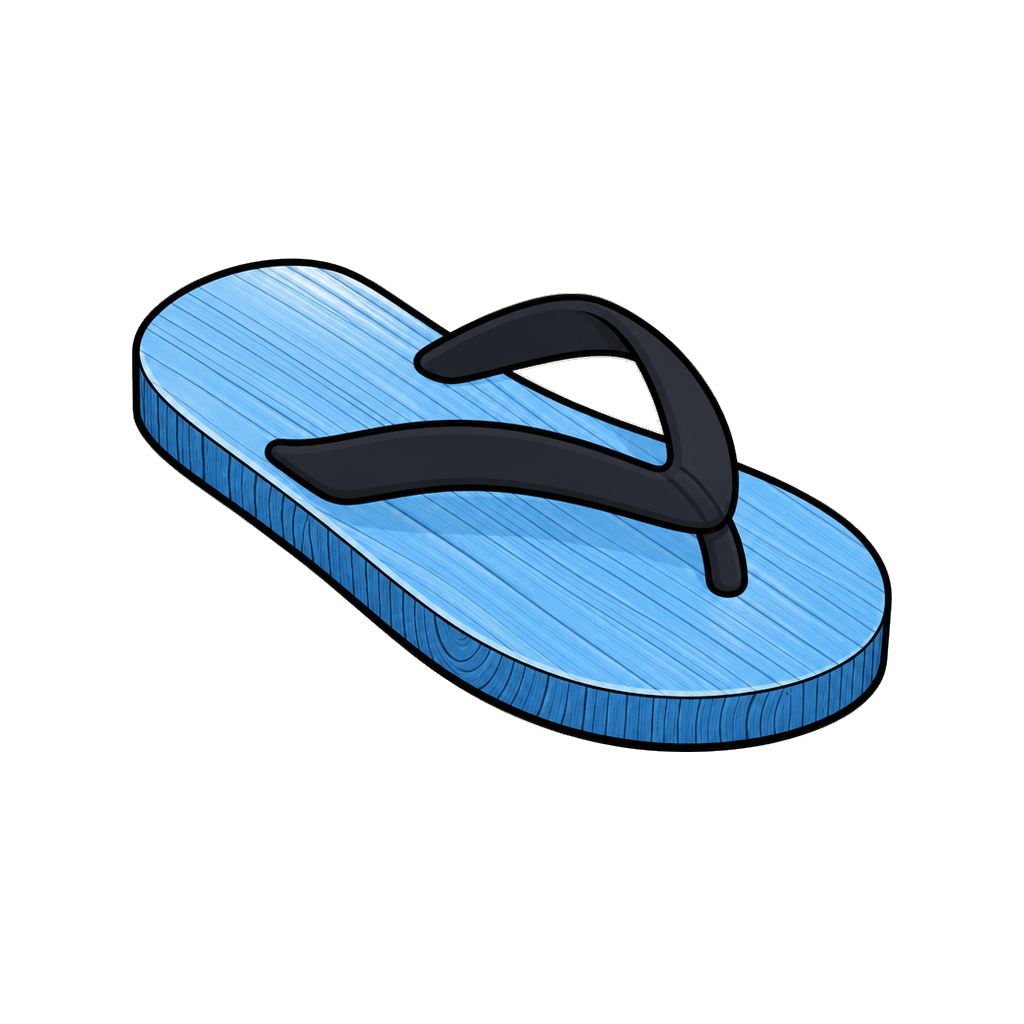 Wood sandal in sky
